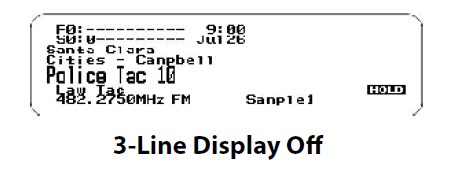 BCD536HPの3列表示モード