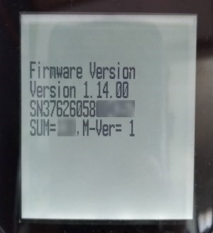 BCD436HPでESNとChecksumを表示させたところ