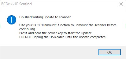 NXDNアップデート時に出てきたポップアップ